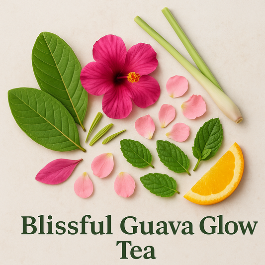 Blissful Guava Glow Tea — Herbal Tea for Digestion, Skin Health & Balance